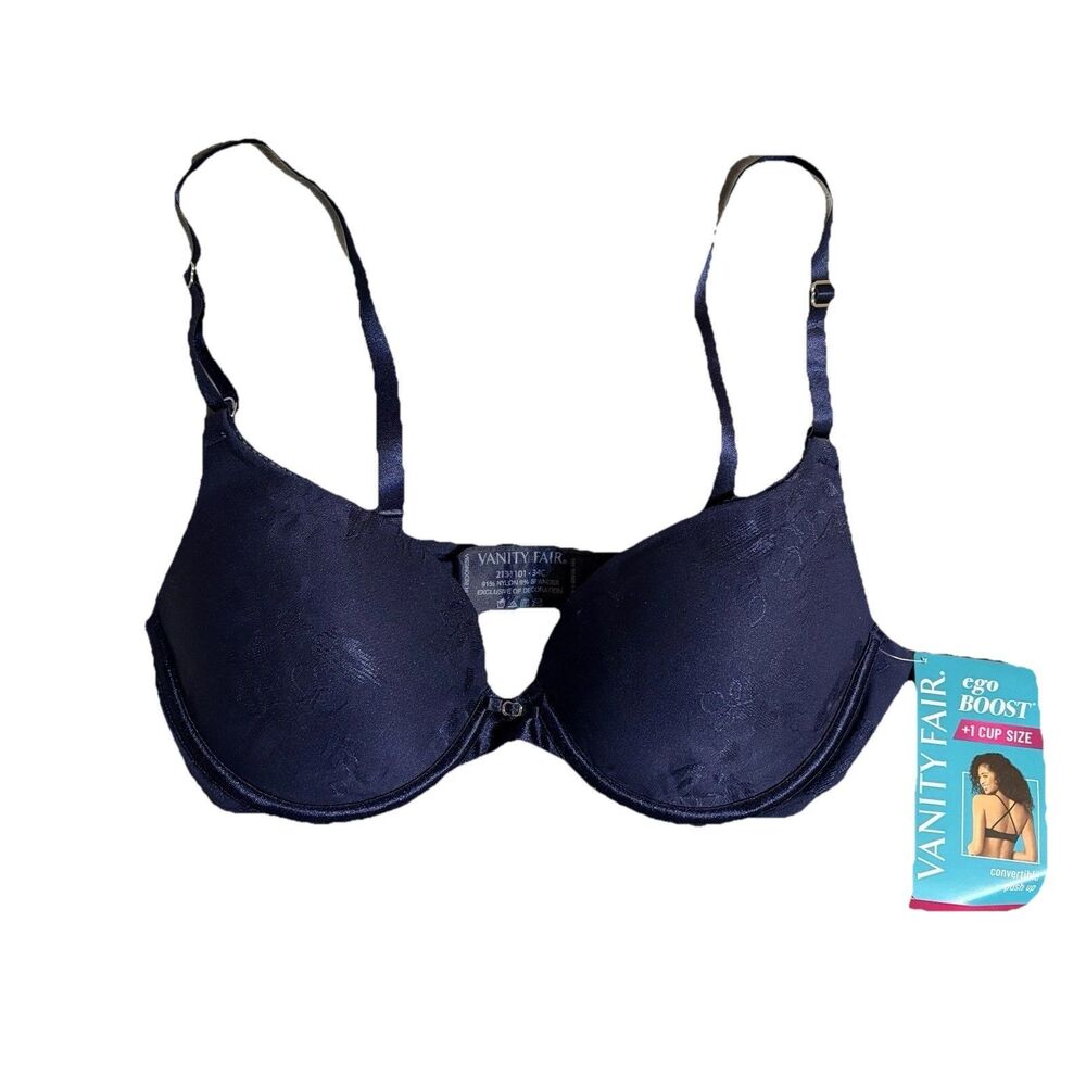 Vanity Fair womens Push Up Bra, Ghost Navy, 34C US